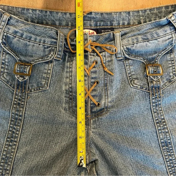 Zoey Beth Y2K Lace Up Tie Flare Jeans Size 13/14 - Picture 11 of 11